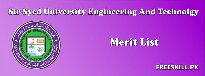 SSUET Merit List